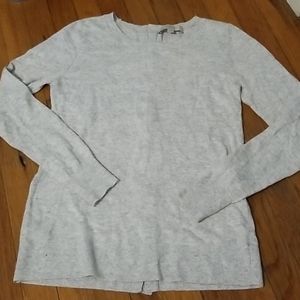 Loft gray button back sweater